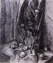 Roses and Onions Charcoal 18" x 14" 2007
