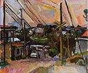 Philip Hale : RR Crossing 3 oil on canvas 15" X 18"
