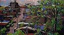 Barrio Copey with Tree 1 13"X 24", oil on canvas