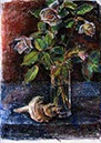 Roses with Conch 2 pastel pastel on paper
