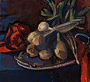 Onion Bundle on Tray 1 14"X 15", oil on paper