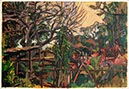 Philip Hale : From Back Garden 3 oil on paper mounted on canvas 15" X 22"