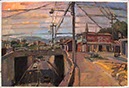Philip Hale : Cinco Esquinas Bridge 2 oil on paper mounted on canvas 15" X 22"
