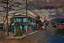Green Corner Apartments 4 15"X 22", oil on paper mounted on canvas