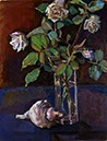 Roses with Conch 2 18"X 14", oil on paper mounted on canvas