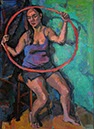 Girl with Hoop 1, 30 X 22 inch, oil on canvas