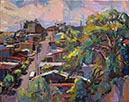 Barrio Copey with Tree 2, late stage 24"X 30", oil on canvas